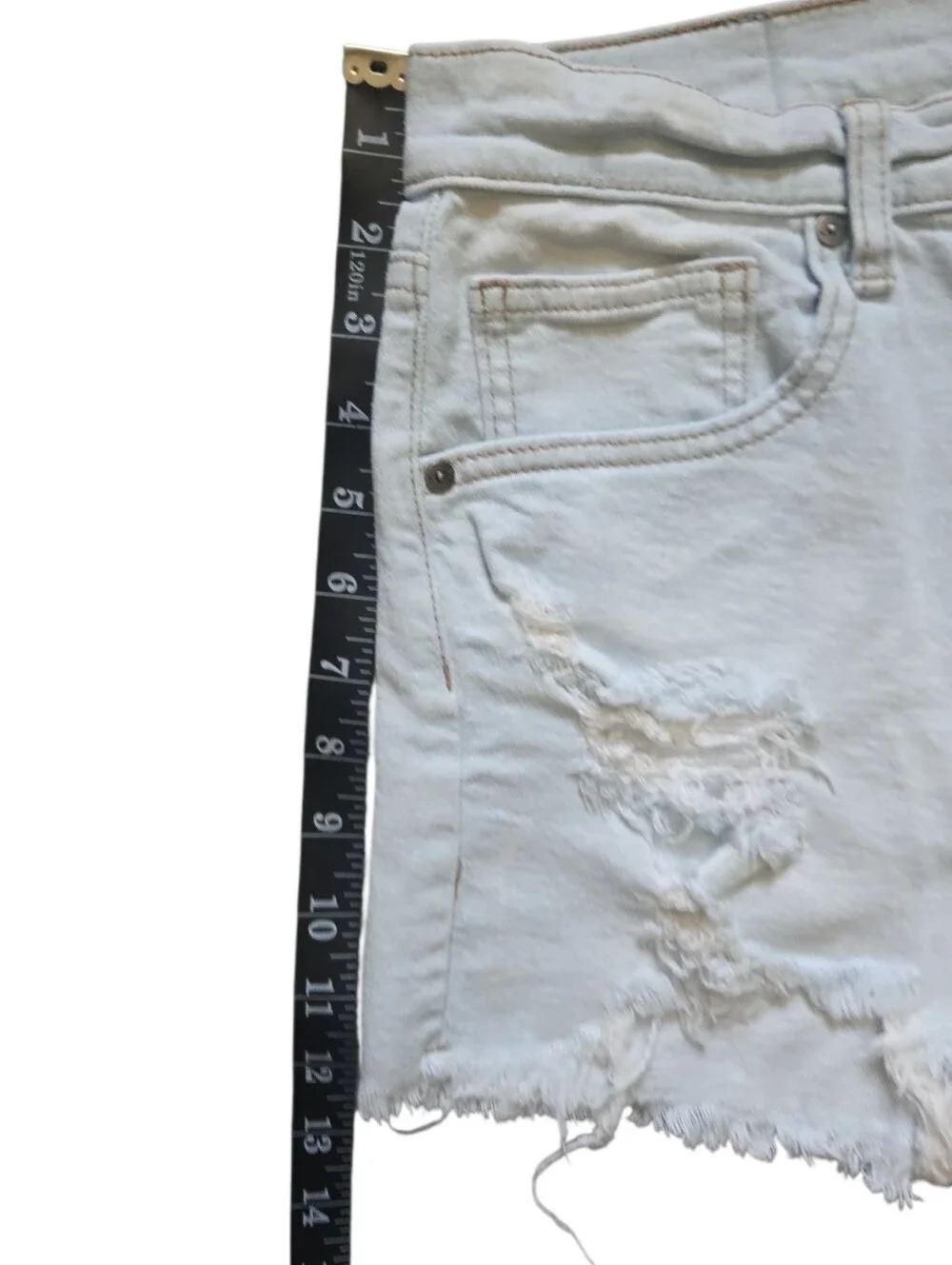 Kendall & Kylie Light White Ripped Denim Cutoff Shorts 9/29